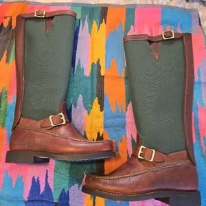 Orvis Brown and Green Heeled Snake  Boots